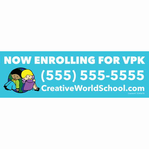NOW ENROLLING FOR VPK Banner - 30in. x 96in.