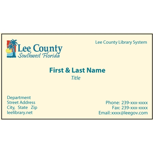 Lee County Library Business Cards (Full-Color)