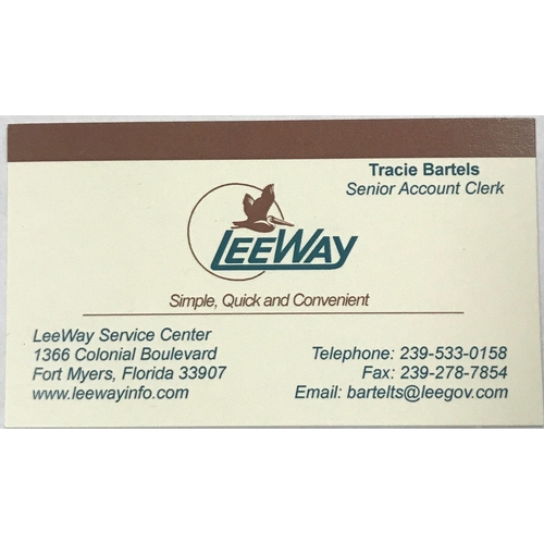 Lee County LeeWay Business Cards (Individual)