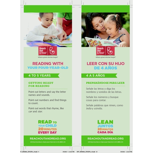 Pediatric Bookmark 4-5 Years